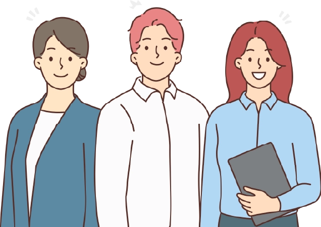 3人の専門家のイラスト