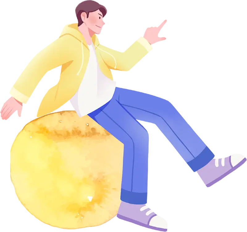 指を指す男性のイラスト