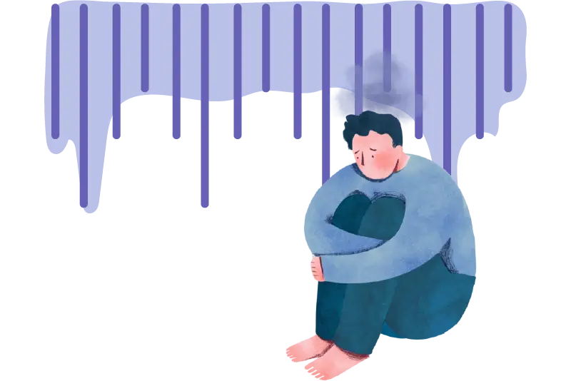 落ち込んでいる人のイラスト