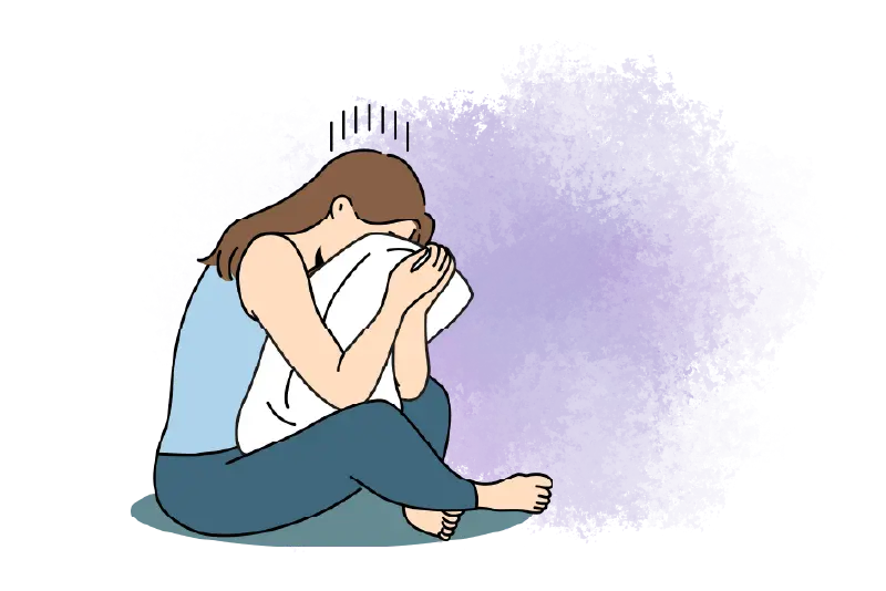 落ち込んでいる人のイラスト