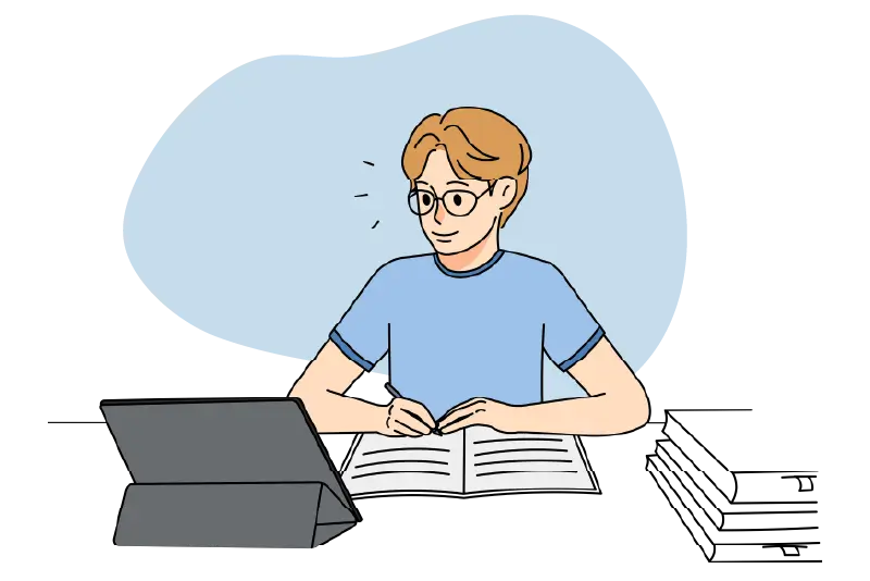 勉強している人のイラスト