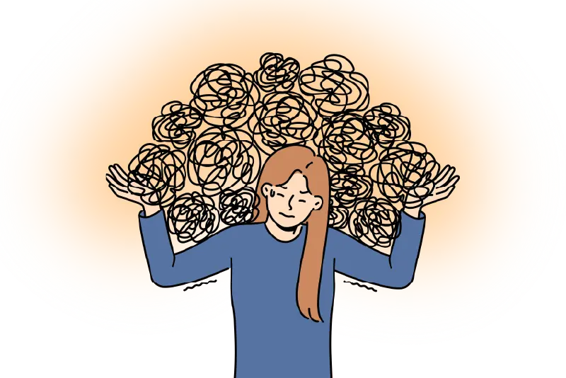 悩みを抱えている人のイラスト