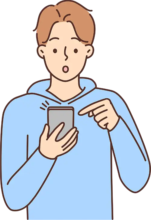 お問い合わせをする男性のイラスト