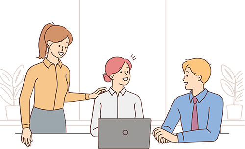 相談をする人達のイラスト