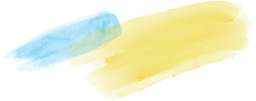水色と黄色の水彩
